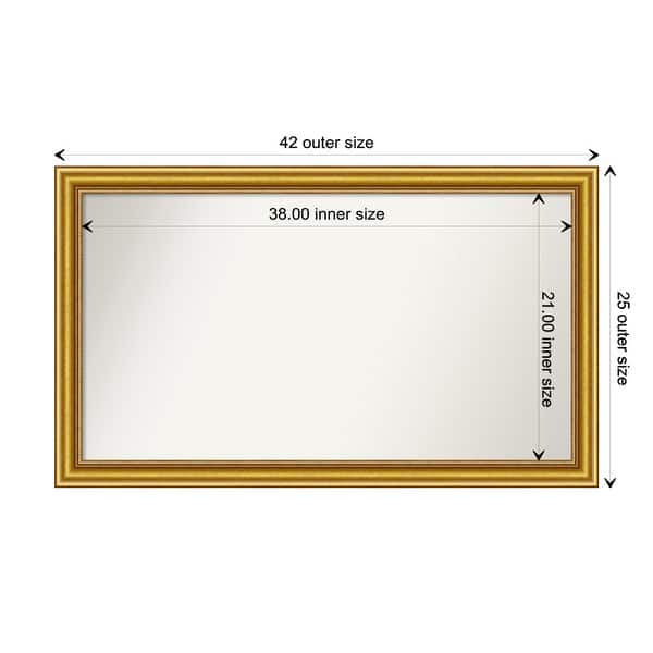 dimension image slide 133 of 139, Townhouse Gold Framed Non-Beveled Custom Wall Mirror, Bathroom Vanity Mirror