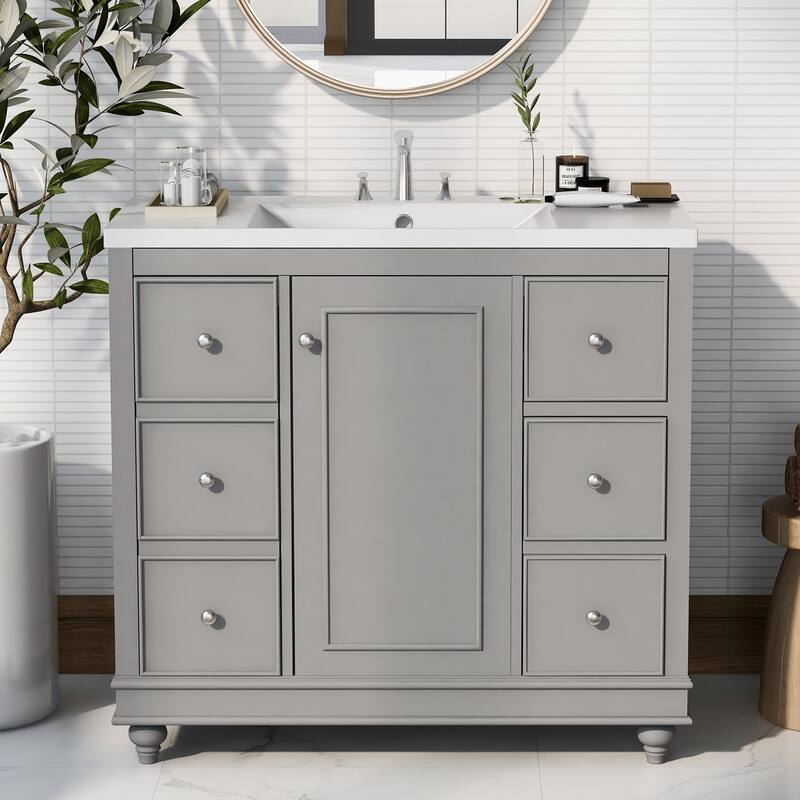 36" Gray Bathroom vanity
