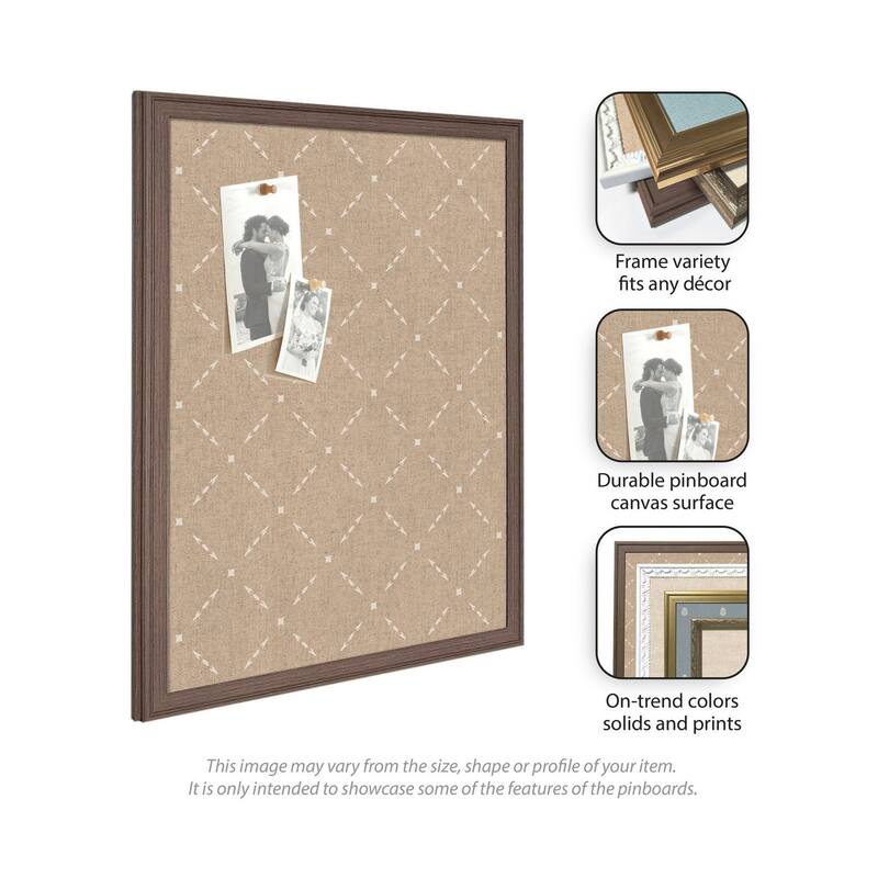Kate and Laurel Pinboard Beige Lattice Pattern