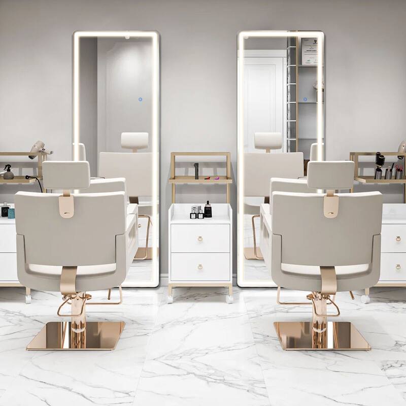 LED full-length mirror and adjustable touch sensor