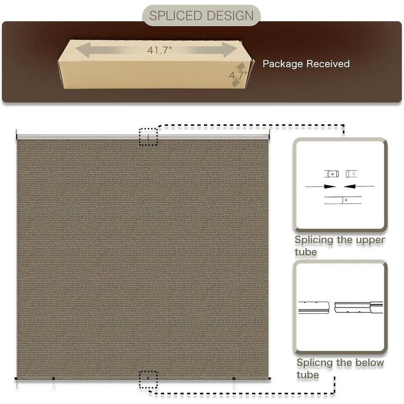 AECOJOY Outdoor Roller Shade Sun Shade Cover Canopy Shade Blinds