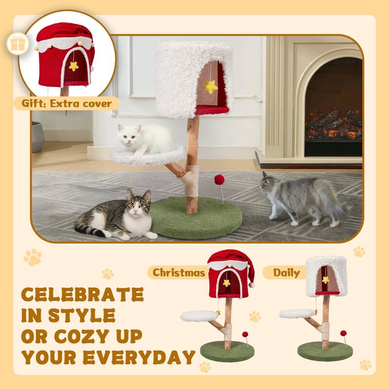EROMMY Cat Tree – Multi-Level Cat Tower with Sisal Scratching Posts & Swing Ball, Modern Cat Furniture for Indoor Cats