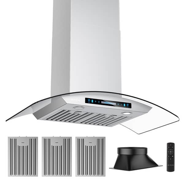 IKTCH 30/36 inch Vent Wall Mount Range Hood Powerful 900 CFM with