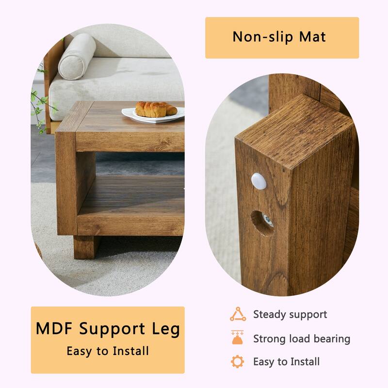Modern Minimalist MDF Rectangular Coffee Table, 47.2*23.6*18 Inches