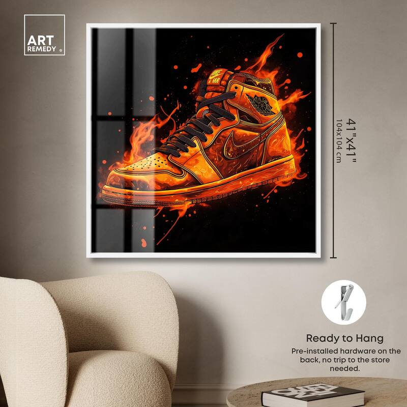Jumpman on Fire I Shadowbox by Art Remedy