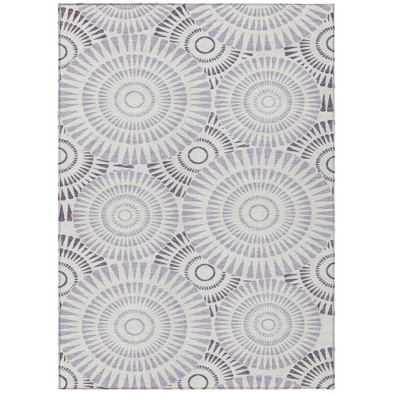 Machine Washable Indoor/ Outdoor Chantille Modern Burst Rug
