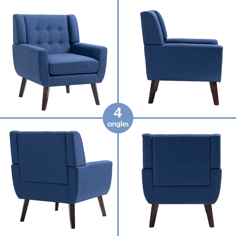 Cotton/ Linen Look Fabric Modern Accent Armchair