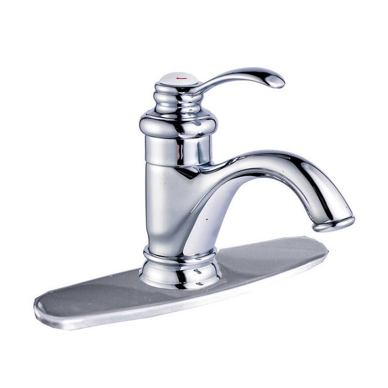 Chrome Single Hole Sink Faucet 6.5 Inch with 8 Inch Plate Renovators Supply