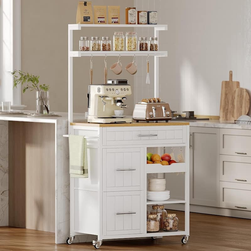 Mobile Kitchen Island Storage Kitchen Island Cart Shelves 3 Drawers