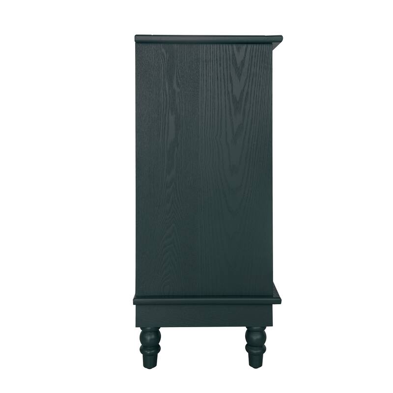 Roomfitters Hollow Carved Accent Cabinet, 2 Door Sideboard Buffet Storage Cabinet with Adjustable Shelf, Green
