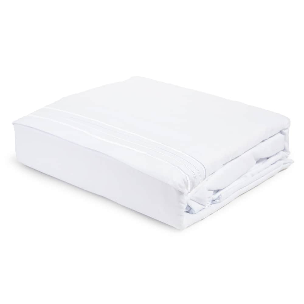 Authentic Hotel and Spa 1800 TC Brushed Microfiber Sheet Set with 4 Line Embroidery