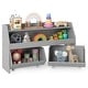 preview thumbnail 1 of 18, Costway Kids Toy Storage Organizer with 2 Movable Drawers Open Shelf - See Details Grey