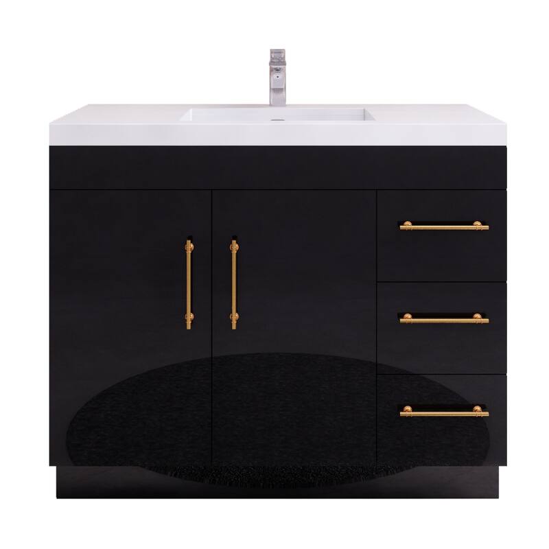 Eliza 42'' Freestanding Vanity (Right Drawers) with Single Sink