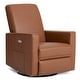 preview thumbnail 13 of 23, Evolur Harlow Deluxe Upholstered Plush Seating Glide Rocker Cognac