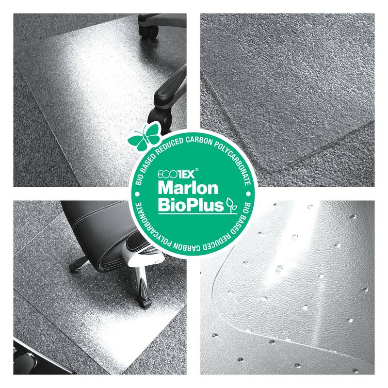 Floortex® Ecotex® BioPlus Eco Friendly Carbon Neutral Polycarbonate Chair Mat for Carpet - 45" x 53"