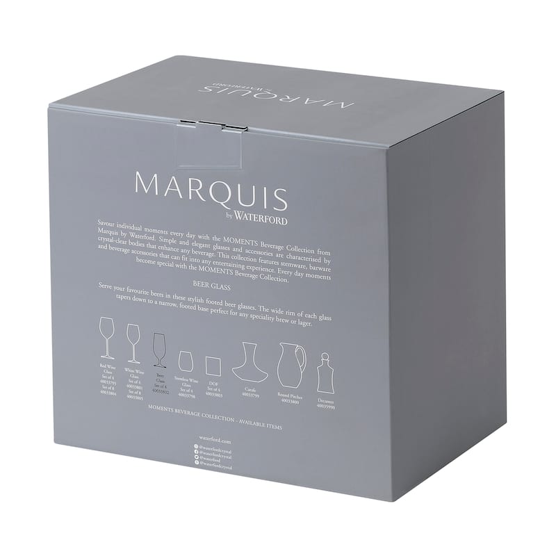 Marquis by Waterford Moments Beer Glass 15.5 OZ Set/4