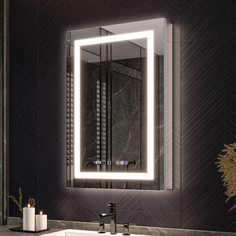 Modland 24"-42W x 36"H LED Medicine Cabinet Mirror with USB Charging,10x Magnifying Mirror
