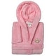 preview thumbnail 14 of 18, Sweet Kids 100% Polyester SUPER PLUSH Double Brushed Hooded Bathrobe - CHEETAH CROWN Pink - L