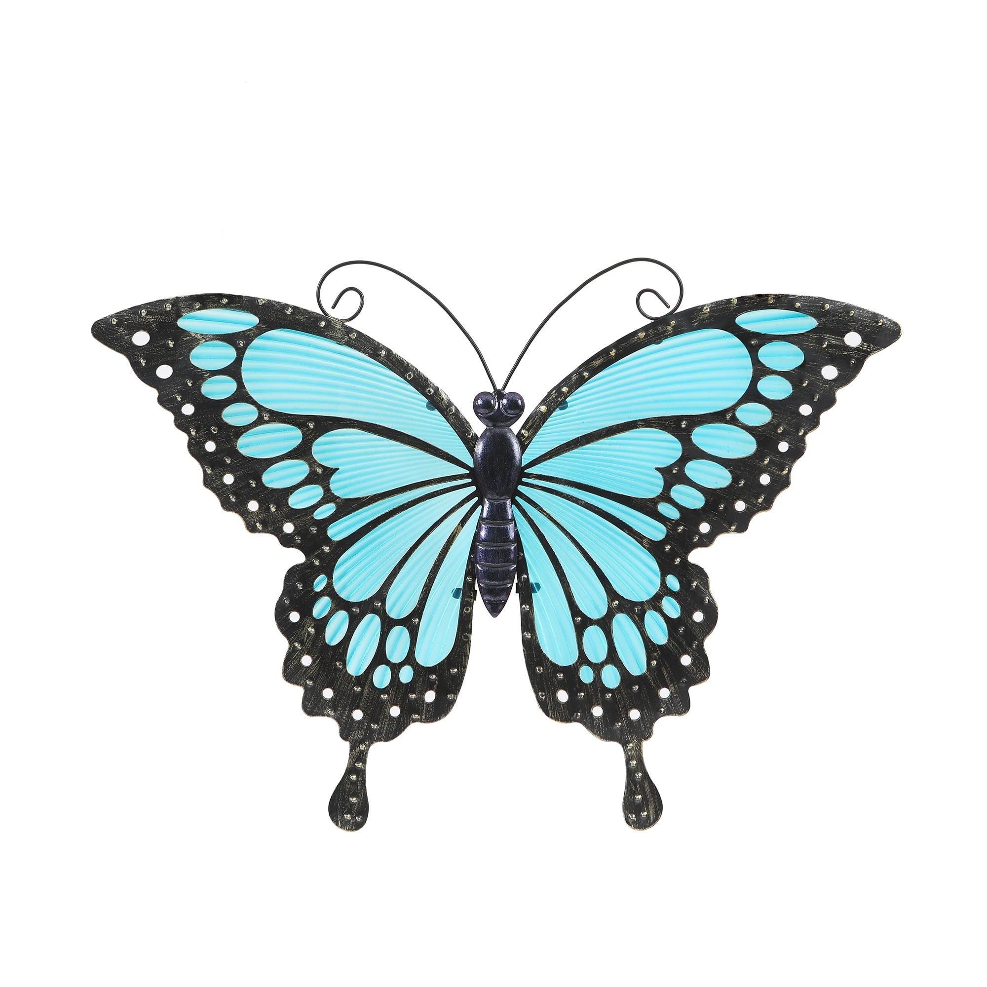 Butterfly Plant Pick BLUE & Yellow 21"   Metal & Glass Regal Art & Gift 11351 