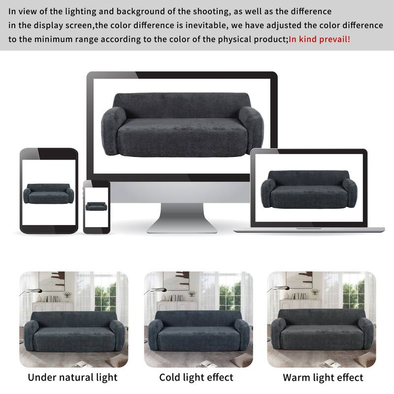 Modern Curved Upholstered Sofa