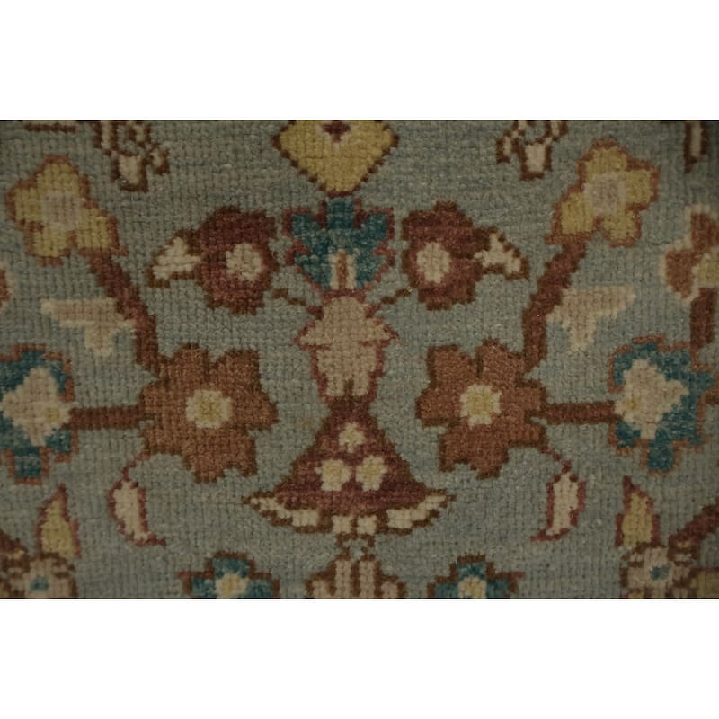 Hand Knotted Oriental 100% Wool Carpet Traditional Floral Navy Blue & Blues Ziegler Area Rug - 4' 0'' X 1' 11''