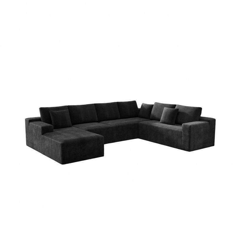 Oversized Sectional Modular Couch, Cloud Couches for Living Room, Deep Seat Upholstered Sleeper Sofa, U Shaped Couch with Chaise