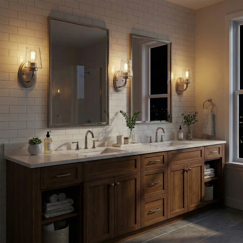 Acroma Modern 1-Light Bathroom Wall Sconce Farmhouse Wall Light with Water Glass