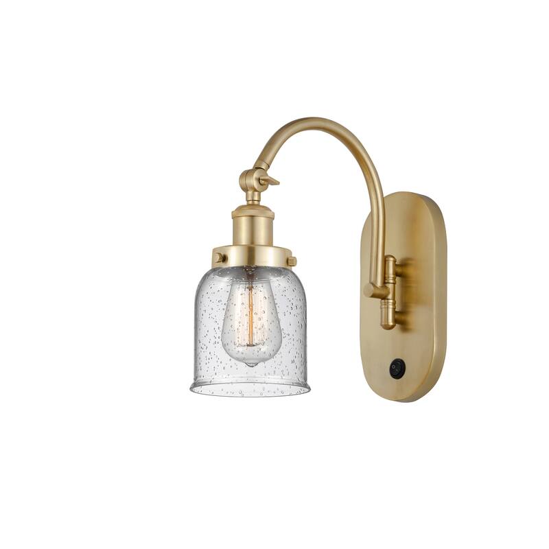 Innovations Lighting Franklin Restoration Bell - 1 Light 5" Sconce - Arm Swivels Side To Side - Satin Gold/Seedy