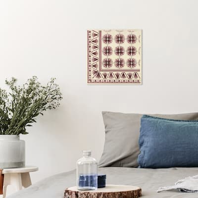 Wynwood Studio Canvas Abstract Floor Covering Earthen White and Cream White Traditional Wall Art Canvas Print