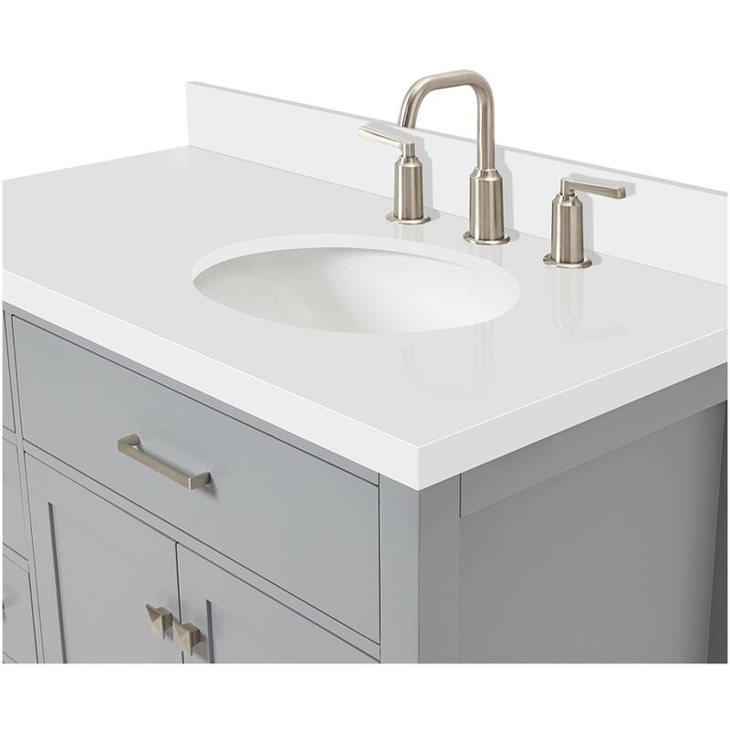 Ariel H043SRWQOVO Bristol 42" Thick Quartz Vanity Top