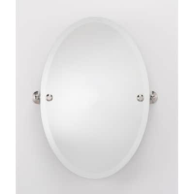 Alno 21 x 31 Inch Oval Frameless Adjustable Bathroom Mirror