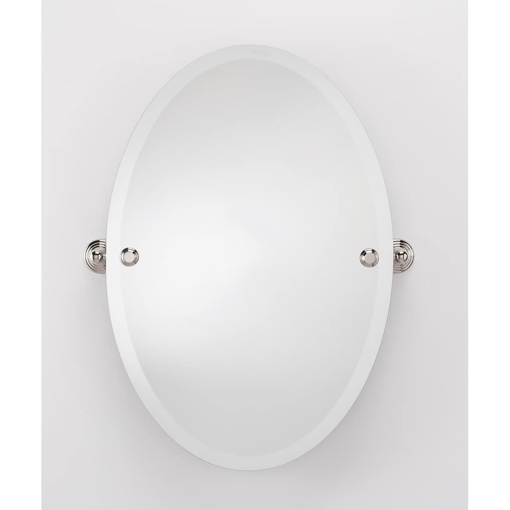 Alno 21 x 31 Inch Oval Frameless Adjustable Bathroom Mirror
