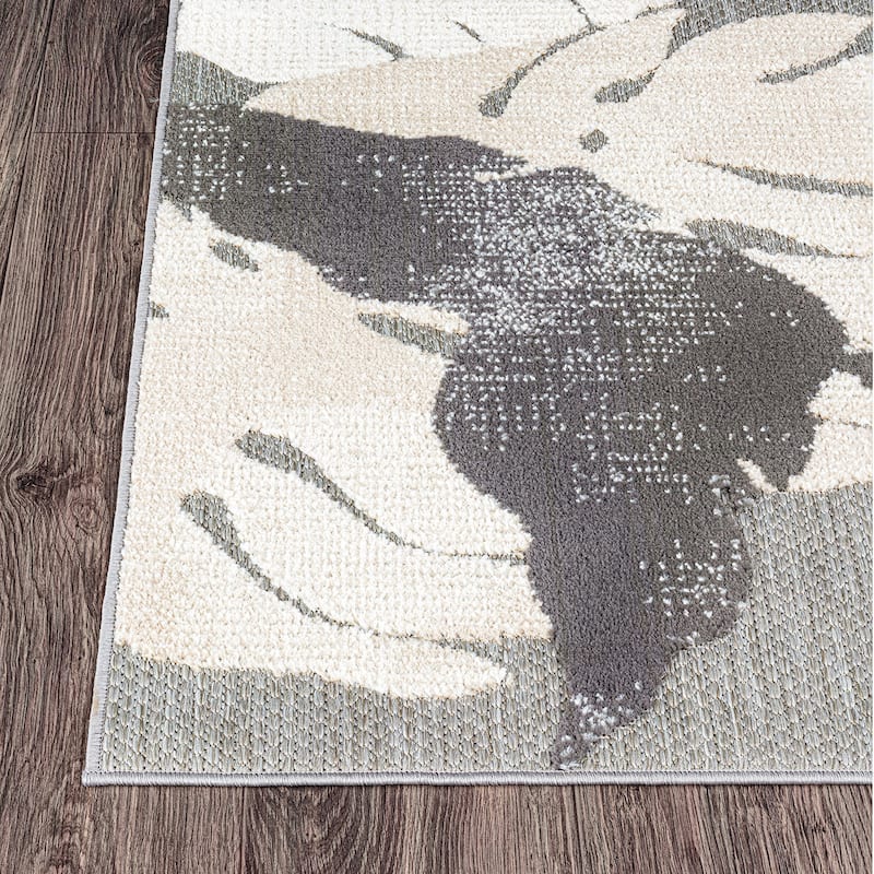 Arles Palm Floral Leaves Indoor/Outdoor Area Rug