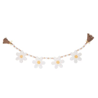 Transpac MDF Beads With Daisies Home Decorations Spring