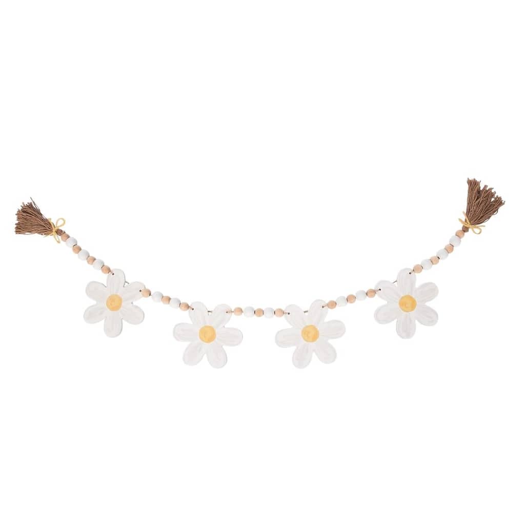 Transpac MDF Beads With Daisies Home Decorations Spring