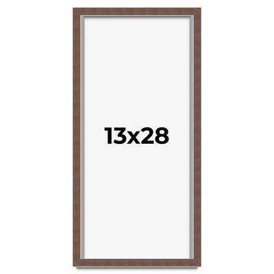 13x28 Shadow Box Frame Brown | 1.125 inches Deep Real Wood Rustic