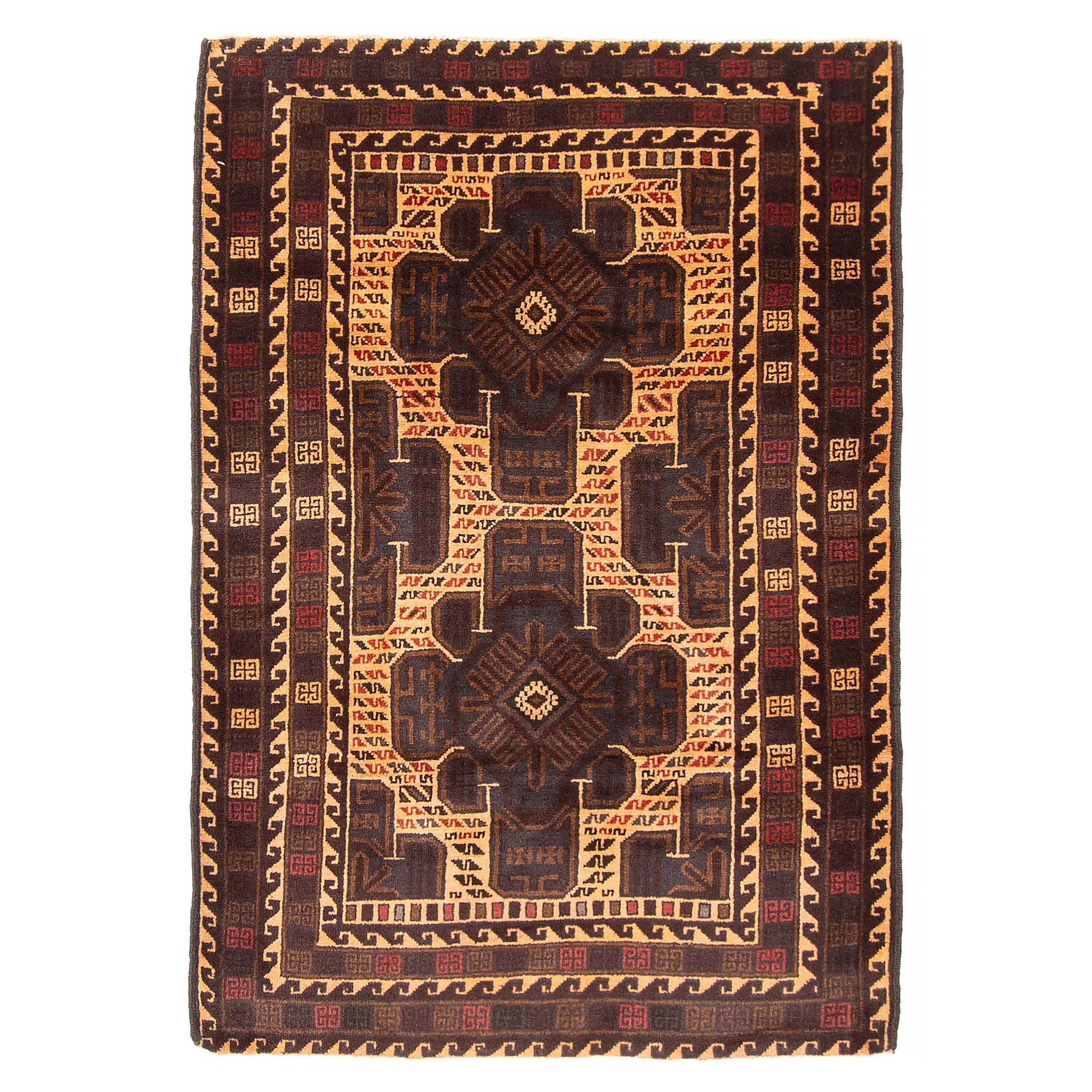Teimani Brown Rug 3'1" x 4'7" - 3'1 x 4'7