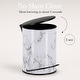 preview thumbnail 4 of 8, Carrara Noir 2 Piece Bathroom Set, Trash Can 3 Liter and Slim Toilet Brush Holder, Black and White Marble, Matte Accents