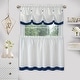 preview thumbnail 17 of 18, Lana Window Curtain Tier Pair and Valance Set 58x24 - Navy