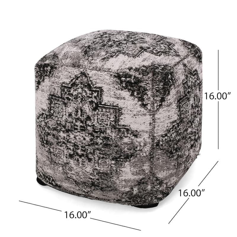 Decker Hand-Loomed Boho Fabric Cube Pouf by Christopher Knight Home