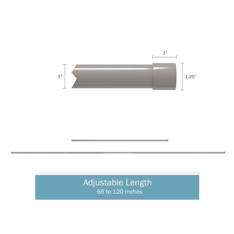 1-Inch Decorative End Cap Style Finial Curtain Rod by Lavish Home