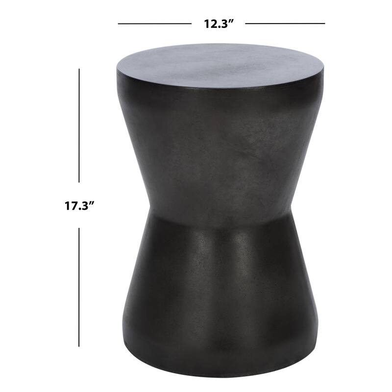 SAFAVIEH Outdoor Cheul Concrete Indoor/Outdoor Accent Table - 12.2" W x 12.2" L x 17.3" H - 12Wx12Dx17H