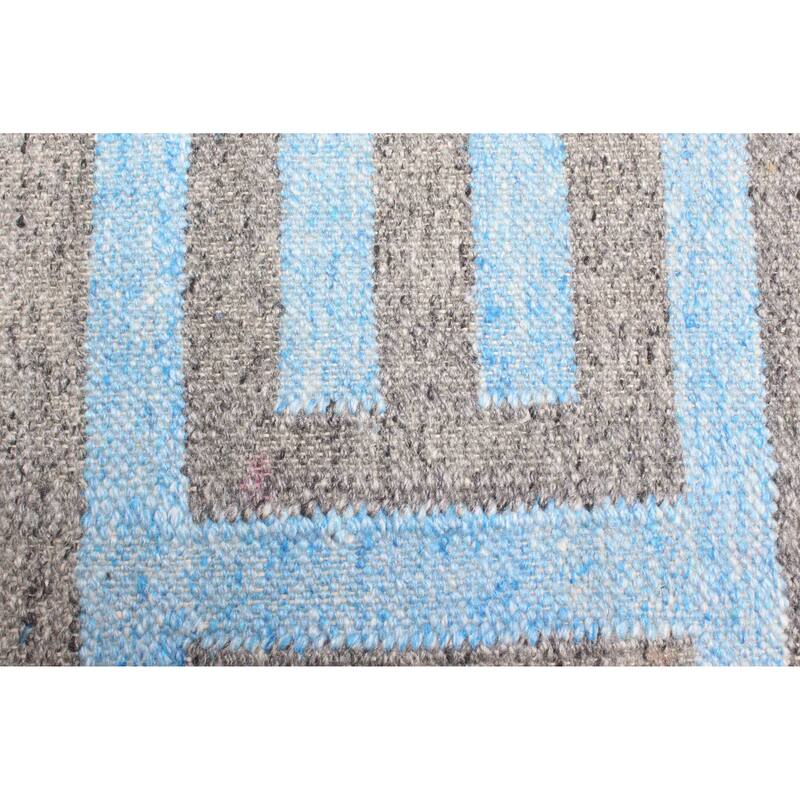 ECARPETGALLERY Flat-Weave Ankara FW Sky Blue Wool Kilim - 5'2 x 8'0