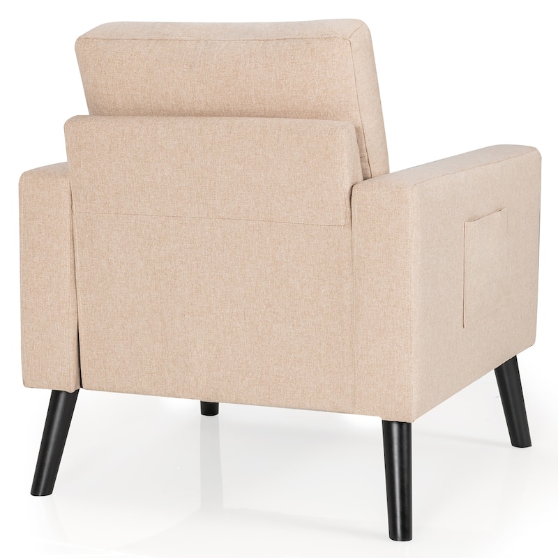 Costway Modern Tufted Accent Chair Fabric Armchair Single Sofa w/