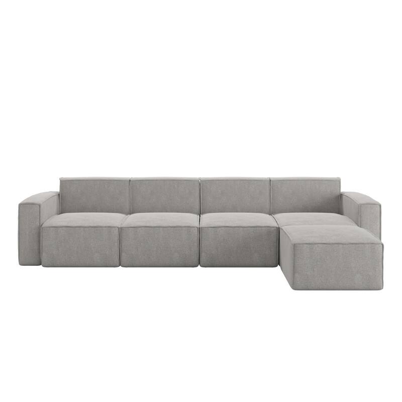 Contemporary 5 Piece Modular Sectional Sofa with Ottoman