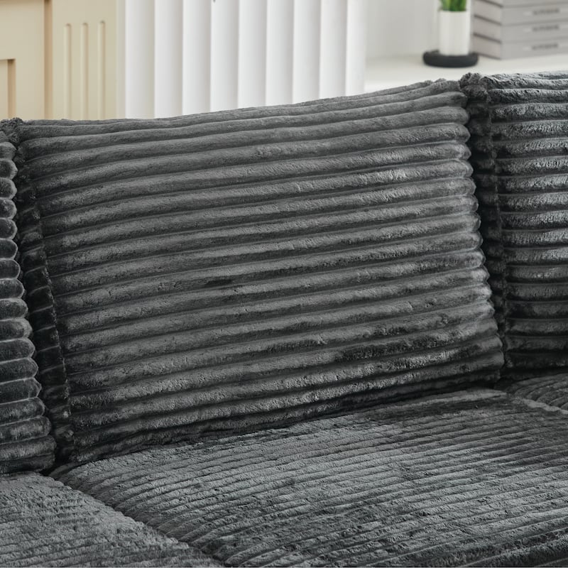 Corduroy Sectional Couch with Storage, U Shaped Sectional Sofa with Ottoman, Modular Sectional Couches 