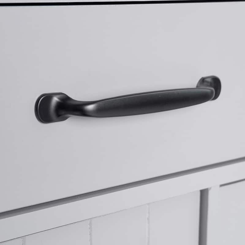 Kitchen Island with Trash Can Storage and Adjustable Shelf