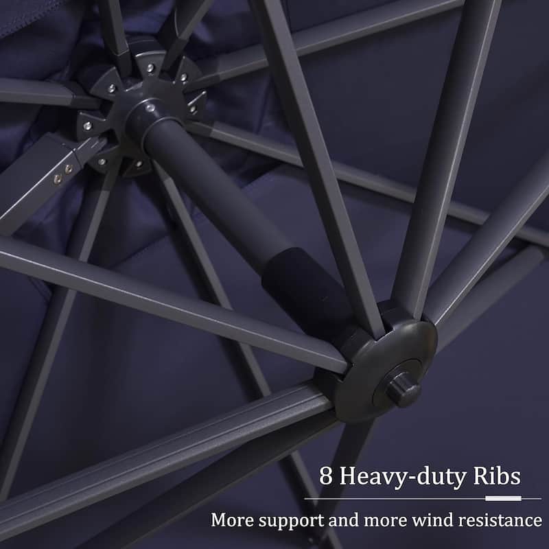 PURPLE LEAF 8 ft Square 360 Degree Rotation Patio Cantilever Umbrella