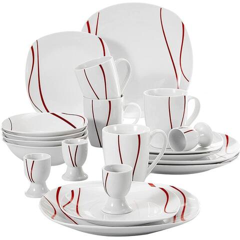 20-Piece White Porcelain Dinnerware Set (Serves 4)