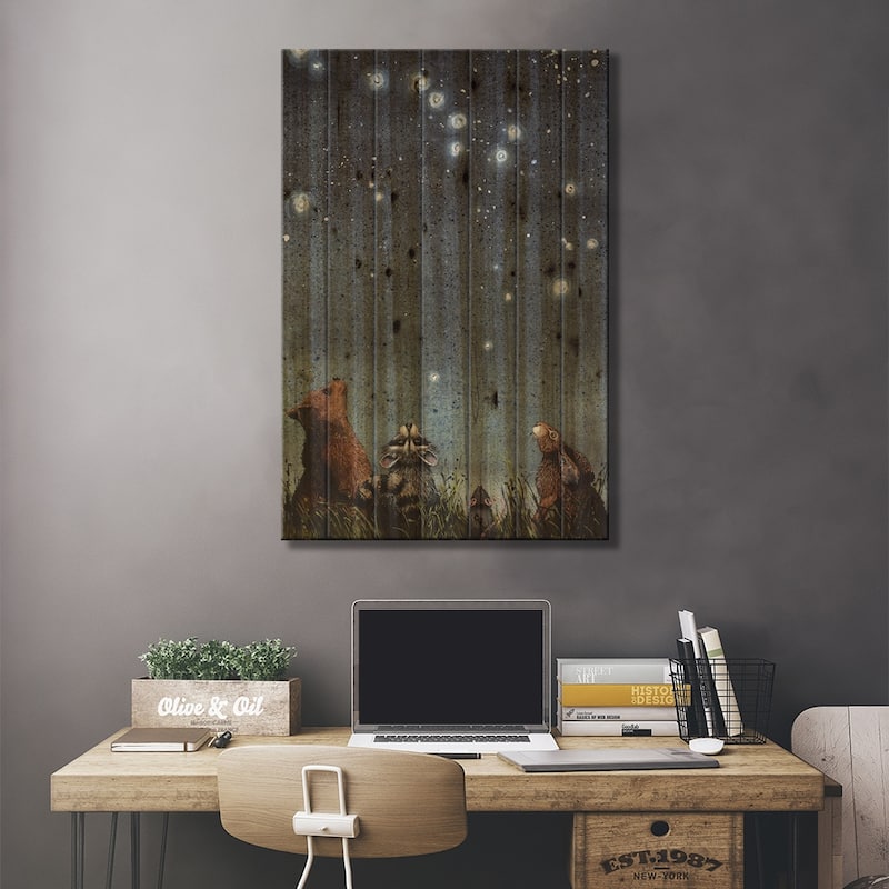 Constellations Print On Wood by Maggie Vandewalle - Multi-Color